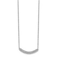 thumbnail image 2 of Auriga 14K White Gold 1.4 mm Diamond Curved Bar Necklace for Women 18", 2 of 4