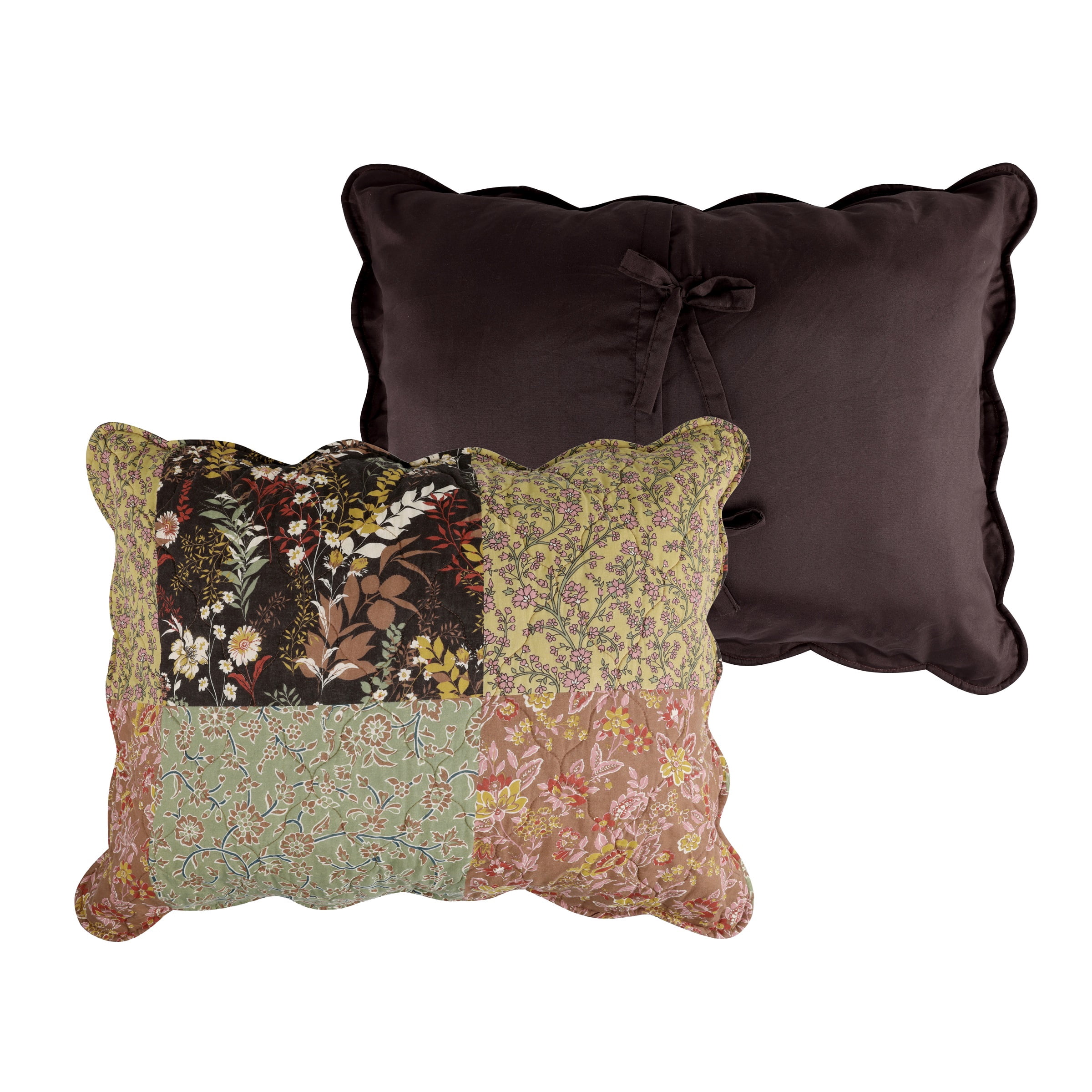 Greenland Home Fashions Hazel Cotton-Rich Quilted Patchwork Print Pillow Sham, All Ages, King