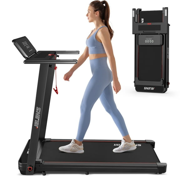 Treadmill with Desk Workstation, Walking Treadmill Pad, Portable Desk Treadmills for Home Small, Foldable Mini Treadmill with Handle Bar