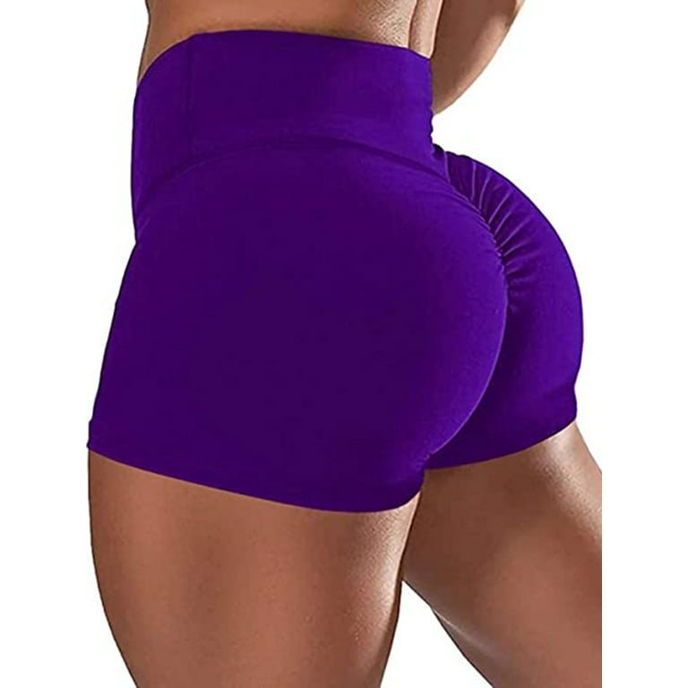 DODOING Womens Fashion Fold Over Shorts Gym Sport Shorts Yoga Pants High  Waist Booty Push up Running Short Leggings Elastic Butt Lift Tights 