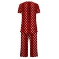 thumbnail image 4 of Annhoo Womens Pajama Sets Button down Pleated Short Sleeve Shirts and Capri Pants Plus Size Polka Dots Pj Sets, 4 of 5