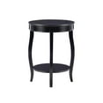 thumbnail image 3 of Bowery Hill Contemporary Round Wood End Table with Shelf in Black, 3 of 12