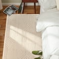 thumbnail image 2 of TOWN & COUNTRY EVERYDAY Stone Geo Curve Soft Felt Everwash®, Machine Washable Area Rug with Non-Slip Backing, Geometric Rug, Taupe, 6'6"x9'2", 2 of 11
