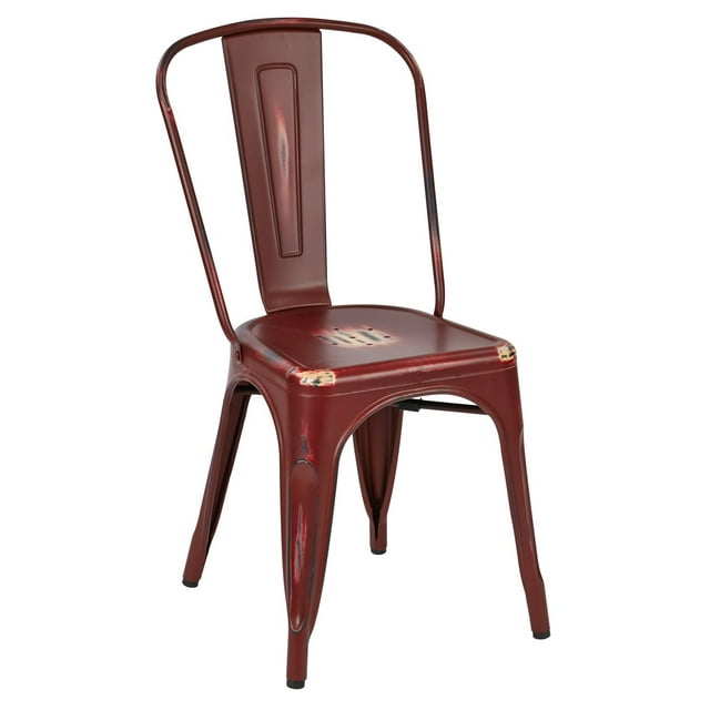 OSP Designs Bristow Antique Red Metal Dining Chair