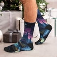 thumbnail image 7 of Pofeuu Fantasy Landscape Starry Night Print Crew Socks, Adult Running Hiking Socks for Youth and Adult, 7 of 7