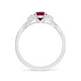 thumbnail image 2 of ANGARA Natural Nature Inspired Ruby Crossover Engagement Ring with Leaf Motifs in 14K White Gold for Women (Size-5mm) | July Birthstone, Anniversary, Jewelry Gift for Women | Natural Ruby Ring, 2 of 10