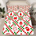 thumbnail image 2 of Castle Fairy Gingerbread Man 3pcs Twin Sheet Sets for Teenagers,Green Red Twin Fitted Sheet,Merry Christmas Breathable Flat Sheet,Super Cozy Room Decor, 2 of 7