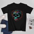 thumbnail image 3 of Skull T-shirt Skull Unisex T-shirt Unisex tees Casual Cotton Colorful Printing, 3 of 5