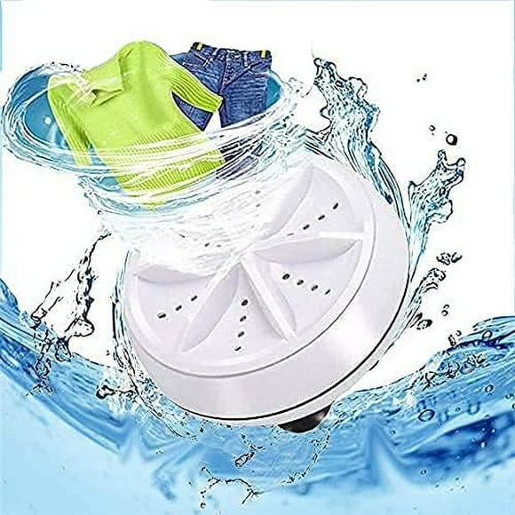 Portable Ultrasonic Washing Machine, Mini Turbo Washer, Turbine Sterilizes Compact Washer with USB for Travel, Business Trip Apartment, Dorm (White), whiteNEW