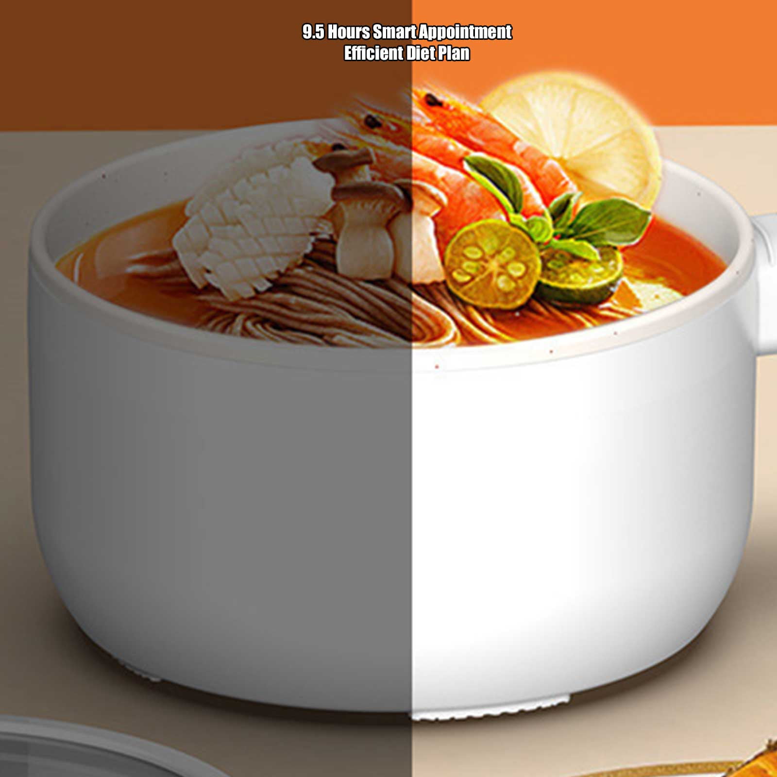 Electric Hot Pot with Steamer, 2L Ceramic Glaze Non-stick Mini Electric Pot, Portable Electric Hot Pot for for Steak, Egg, Fried Rice, Ramen, Oatmeal, Soup with Dual Power Control,White