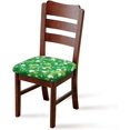 thumbnail image 3 of Green Lucky Grass Dining Chair Square Cushion Cover Set Stretch Chair Seat Decorative Cover Anti-Scratch Soft Chair Seat Slipcover Daily Decor for Home Chairs, 3 of 5