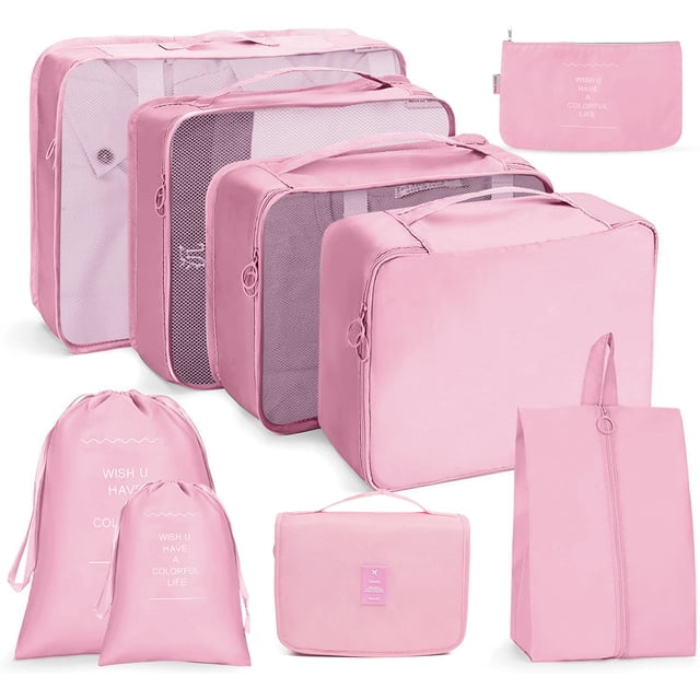 Bolsa de almacenamiento de viaje, conjunto de siete piezas, subenvases de cosméticos para lavado digital, bolsa de almacenamiento para ropa, zapatos, equipaje, bolsa de viaje