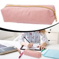 thumbnail image 2 of 1 Pc Corduroy Pencil Pouch, Aesthetic Pencil Box, Zipper Pen Bag, Cute Stationery Organizer, Multipurpose Storage Pouch, Portable Pencil Bag, Soft Fabric Carry Case, Travel Brush Pouch, 2 of 6