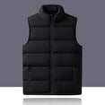 thumbnail image 2 of Solid Color Versatile Thickened Zip-Up Vest for Men, 2 of 5
