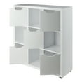 thumbnail image 2 of Contemporary Home Living 3-Tier Wooden Storage Cabinet - 37.5" - White, 2 of 12