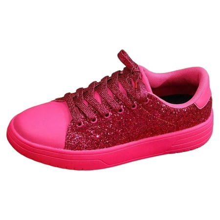 QYZEU Women s Black Flats Women Casual Dress Shoes Heels Spring and Autumn Trendy Casual Thick Sole Shoes New Bright Face Fashion Women s Shoes Flat Shoes Hot Pink 40