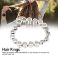 thumbnail image 2 of YAHHU 18 Pcs Dreadlocks Stainless Steel Hair Rings Hair Clips Jewelry Decoration Braids Accessories, Antique Silver, 3.15 inches / 8 cm, 2 of 10
