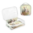 thumbnail image 3 of Rabbits and Easter Eggs Clear Cosmetic Bags with Handles PVC Toiletry Bags Zipper Waterproof Portable for Traveling 2 Pcs, 3 of 7