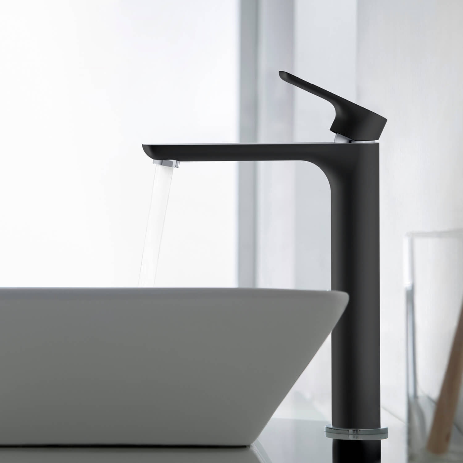 Kibi Tender-T Single Handle Bathroom Vessel Sink Faucet with Pop Up Drain