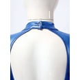 thumbnail image 6 of Aislor Kids Girls Metallic Splice Mock Cutout Back Gymnastics Leotard Ballet Dance Bodysuit 4-14 A Blue 8, 6 of 7