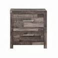 thumbnail image 3 of 2 Nightstand In Dark Oak, Modern Sled Base For Bedroom With Spacious Rectangular Fuzzy Area Hexagon, 3 of 3
