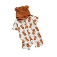 thumbnail image 1 of Nituyy Infant Baby Easter Hood Jumpsuit Cartoon Bunny Print Short Sleeve Button Down Romper, 1 of 6
