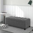 thumbnail image 4 of Sofa Side Bench Enteyway Bench with Button Tufted Top Upholstered Flip Top Storage Bench for Living Room - Multicolor, 4 of 8