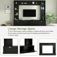 thumbnail image 4 of MDF Entertainment Wall Unit with 3 Bookshelves, 8 Display Cabinets and 8 Drawers, TV Stand with Golden Handles for Living Room, Black, 4 of 9
