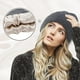 thumbnail image 3 of Gorro de punto con forro de satén para mujer, gorro de invierno para hombre, con forro de seda, suave, holgado y cálido, con puños (rojo vino), 3 of 7