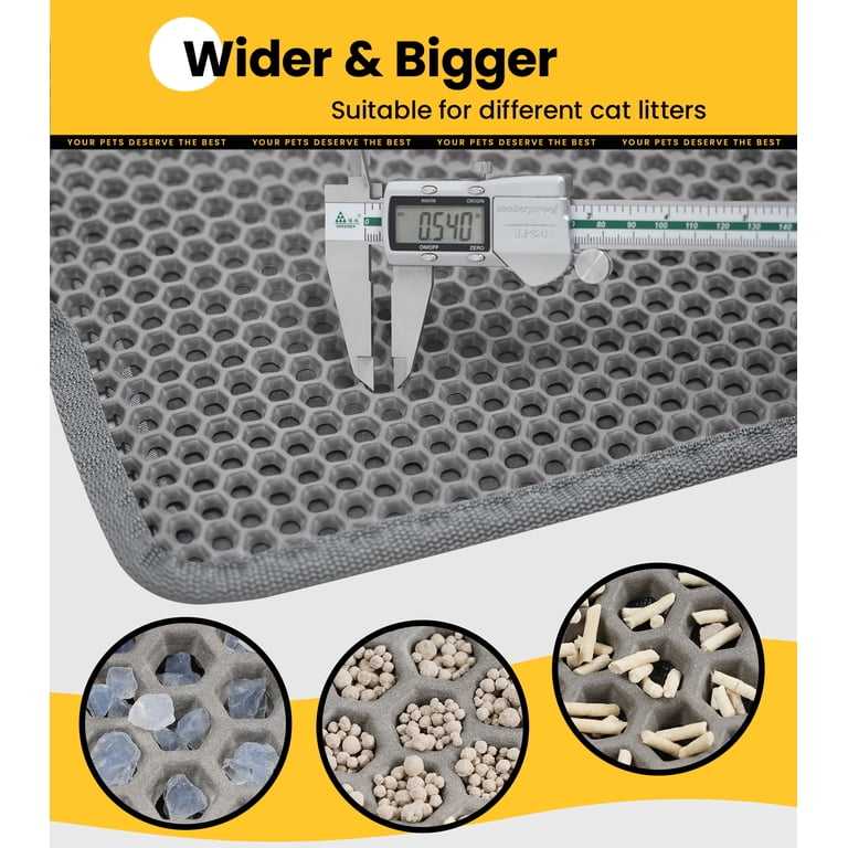 Conlun Double Layer Honeycomb Cat Litter Mat, Gray, 24" x 18" photo 6