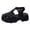 Black, variant on Rokment Womens Platform Closed Toe Gladiator Sandals Roman Retro Beach Casual Leather Ankle Strap Height Increasing Chunky Flat Comfortable Walking Summer Shoes Black Size 6.5