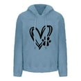 thumbnail image 3 of Womens Fleece Hoodies Cute Heart Dog Claw Printed Sweatshirts Long Sleeve Sherpa Crewneck Velvet Hoodie Winter Warm Pullover Outwears with Pockets, 3 of 6