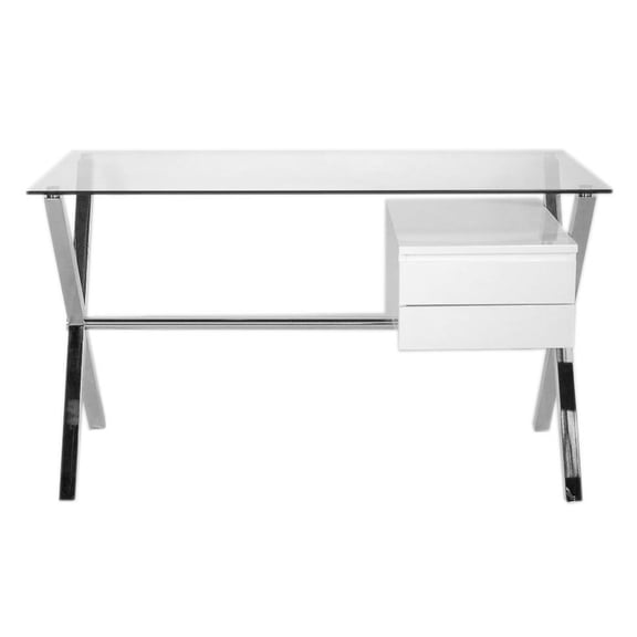 Pangea Home Ella Glass Rectangular Desk - Small