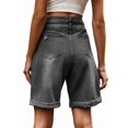 thumbnail image 5 of Women'S High Waist Long Jean Shorts for Women Ripped Distressed Jeans Short Black & Gray M, 5 of 9