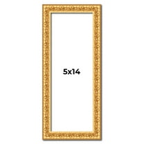 5x14 In Frame Gold Real Wood Picture Frame Width 1 inches | Interior Frame Depth 0.5 inches |