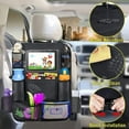 thumbnail image 4 of Car Backseat Organizer Kick Mats Waterproof Durable Multi-Pocket with Tablet Holder 2 Pack, 4 of 10