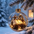thumbnail image 6 of Glowing Christmas Story Ornament, Light‑Up Mini Holiday Scene, 3.1in Open Bible Cross Hanging Ball, Acrylic Christmas Tree Decoration, Festive Keepsake Ornament for Mantel, Window and Home Decor, 6 of 7