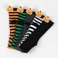 thumbnail image 2 of Papapt 4 Pcs Pumpkin Devil Halloween Socks, Knee Over Socks, Striped Long Socks, Polyester Cotton /#J02, 2 of 14