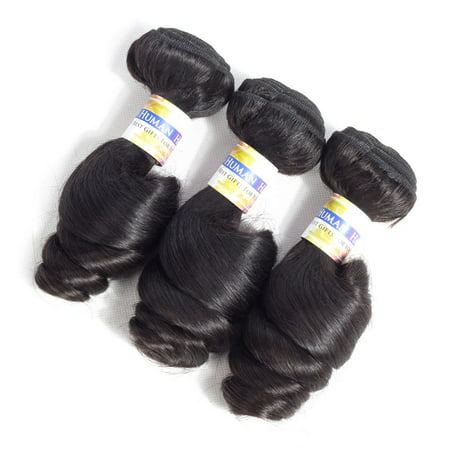 YYONG Malaysian Virgin Hair Loose Wave 3Pcs Lot Human Hair Weave Bundles, (Best Affordable Human Hair Weave)
