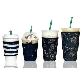  Abstraction Marble Reusable Iced Coffee Cup Sleeve With Handle  Art FeatherNeoprene Ice Insulator Coffee Cup Sleeve Drink Holde Compatible  Small 18-20z for Coffee Cups Beverages: Home & Kitchen