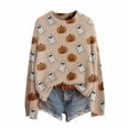 thumbnail image 3 of Halloween Sweaters for Women Fashion Graphic Print Long Sleeve Knit Pullover Tops Everyday Casual Look, 3 of 6