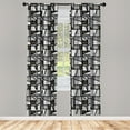 thumbnail image 4 of Ambesonne Vintage Window Curtains, Music Notes Dots Numbers, Each 28" W x 84" L, Charcoal Grey and Beige, 4 of 4