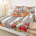 thumbnail image 3 of Castle Fairy Teens Pumpkin Harvest Twin Sheet Sets 3pcs,Autumn Fall Mushroom Twin Fitted Sheet Microfiber,Rustic Cabin Cottage Breathable Flat Sheet,Microfiber Bedroom Decor, 3 of 7