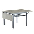 thumbnail image 6 of Drop Leaf Kitchen Table for 2-6 People, Small Folding Dining Table with Storage Rack and 1.2 Inches Thick Table Top, Extendable Dining Table for Apartment, Small Spaces, Grey, 6 of 8