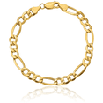 thumbnail image 3 of 10K Solid Yellow Gold 7.3mm Figaro Link Chain Bracelet, 3 of 4