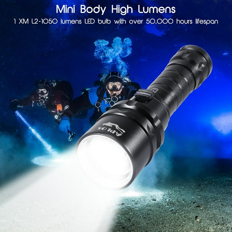 2000 lumens divers flashlight waterproof rechargeable APLOS AP20 Dive Light - 2000 Lumens, IPX8 Waterproof, Rechargeable Battery  & Charger