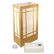 LumaBase Candle Luminaria Kit, 12 Count Gold Lantern