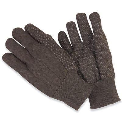 

NS Hand Protection Standard Size 9 oz. Brown Jersey Plastic Dot Palm Coated Work Gloves (12 Pairs)