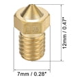 thumbnail image 2 of Boquilla de impresora 3D de 0.25mm, adecuada para cabezal extrusor V6, para filamento de 1.75mm, latón, 2 piezas, 2 of 4