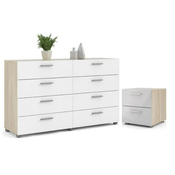 Home Square 2 Piece Bedroom Set with 2 Drawer